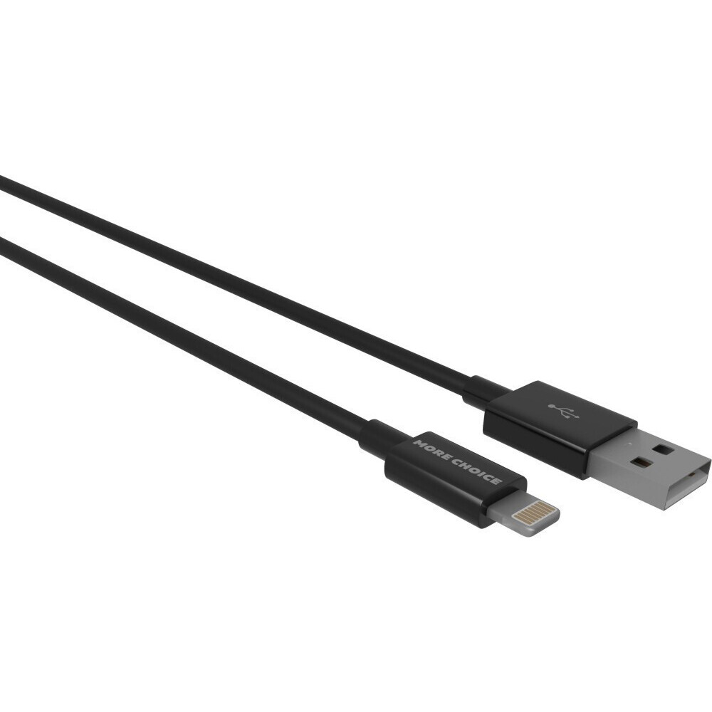 Кабель USB - Lightning, 1м, More Choice K24i Black - K24IB