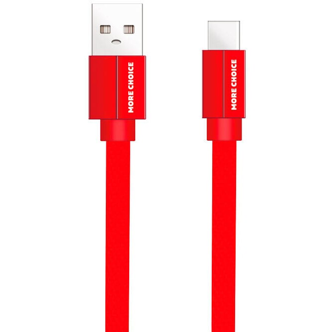 Кабель USB - USB Type-C, 1м, More Choice K20a Red - K20AR