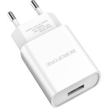 Сетевое зарядное устройство Borofone BA20A Sharp White + Lightning Cable (6931474700728)