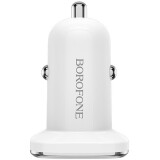 Автомобильное зарядное устройство Borofone BZ12A Lasting White + MicroUSB Cable (6931474708694)