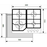 Газовая варочная панель LEX GVG 640-1 WH (CHAO000210)