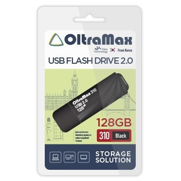 USB Flash накопитель 128Gb OltraMax 310 Black - OM-128GB-310-Black