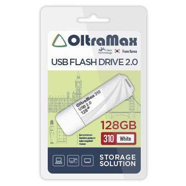 USB Flash накопитель 128Gb OltraMax 310 White - OM-128GB-310-White