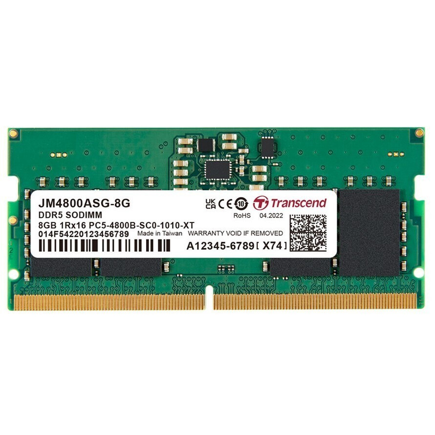 Оперативная память 8Gb DDR5 4800MHz Transcend SO-DIMM (JM4800ASG-8G)