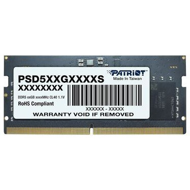 Оперативная память 8Gb DDR5 4800MHz Patriot Signature SO-DIMM (PSD58G480041S)