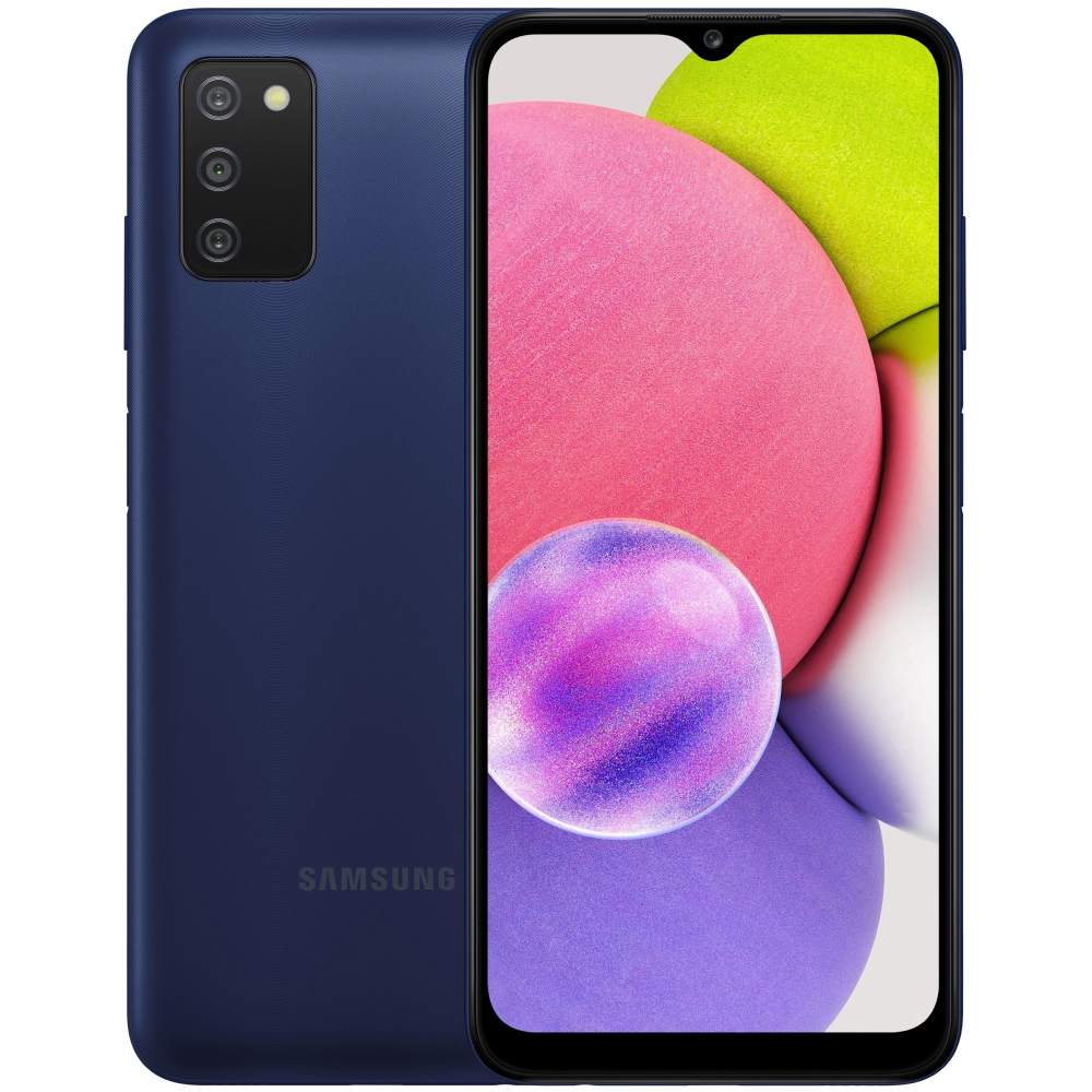 Смартфон Samsung Galaxy A03s 3/32Gb Blue (SM-A037FZBDSKZ): купить в  интернет магазине Регард Москва: цена, характеристики, описание, отзывы