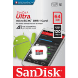 Карта памяти 64Gb MicroSD SanDisk Ultra (SDSQUA4-064G-GN6MN)