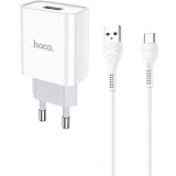 Сетевое зарядное устройство HOCO C81A Asombroso White + Type-C Cable (6931474727961)