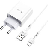 Сетевое зарядное устройство HOCO C81A Asombroso White + Type-C Cable (6931474727961)