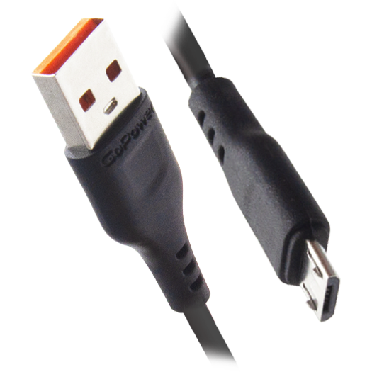 Кабель USB A (M) - microUSB B (M), 1м, GoPower GP01M Black - 00-00018564