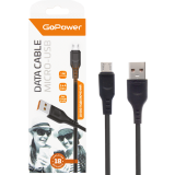 Кабель USB A (M) - microUSB B (M), 1м, GoPower GP01M Black (00-00018564)