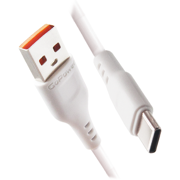 Кабель USB - USB Type-C, 1м, GoPower GP01T White - 00-00018565