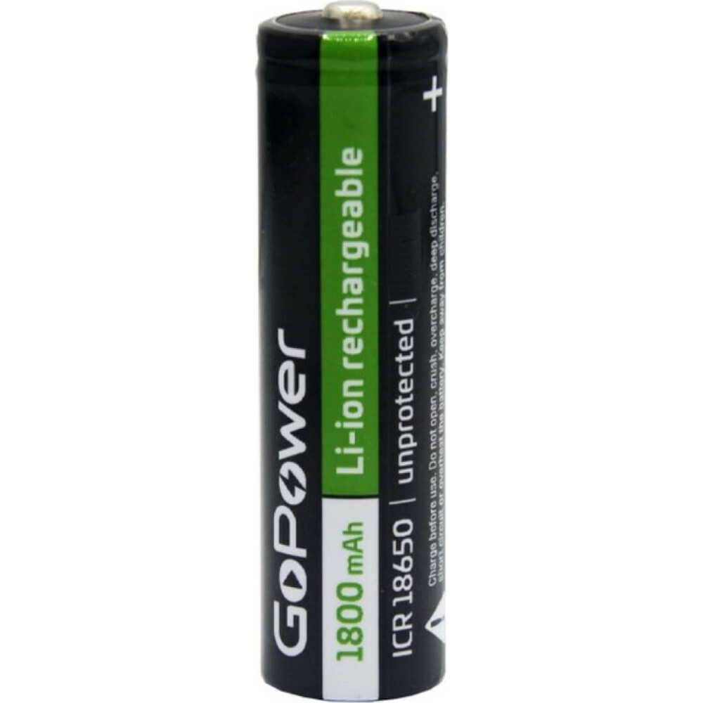 Аккумулятор GoPower (18650, 1800mAh, 1 шт.) - 00-00018351