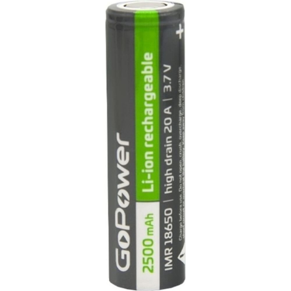 Аккумулятор GoPower (18650, 2500mAh, 1 шт.) (00-00018356)