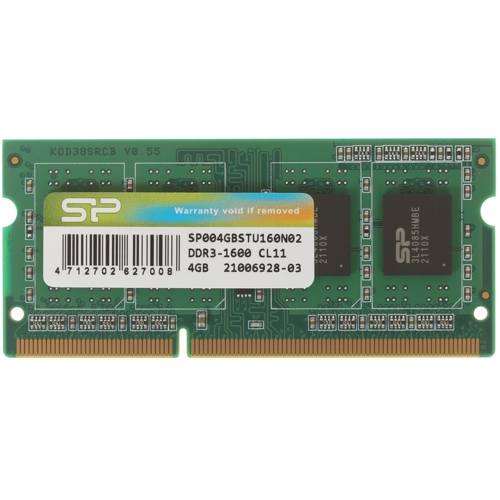 Оперативная память 4Gb DDR-III 1600MHz Silicon Power SO-DIMM (SP004GBSTU160N02)