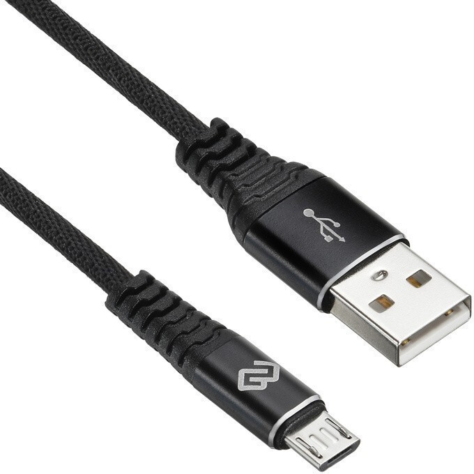 Кабель USB A (M) - microUSB B (M), 0.15м, Digma MICROUSB-0.15M-BLK