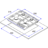 Газовая варочная панель Weissgauff HGG 641 BEB (429814)